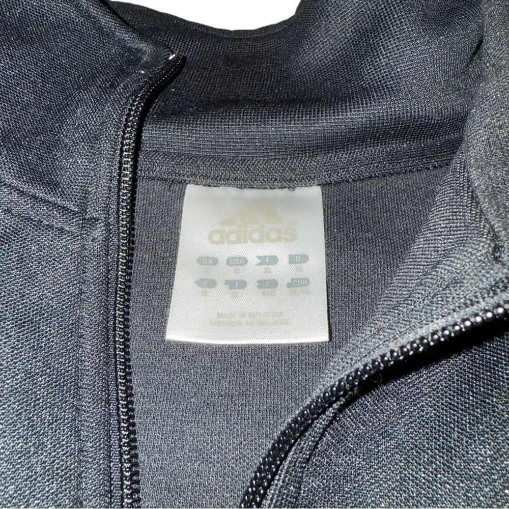 Vintage Adidas XL Track Jacket Black White Essential 3-Stripe Men Y2K